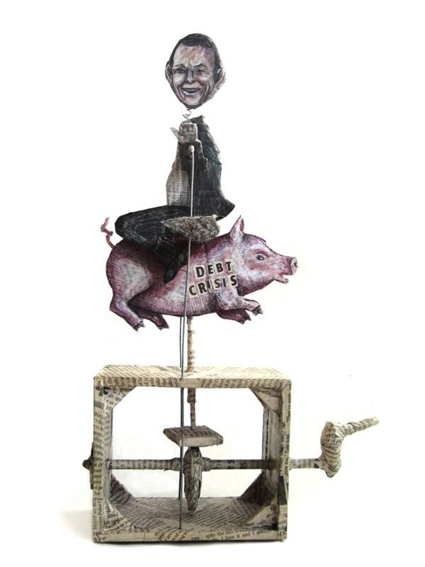 On the Wing (2024) Interactive automaton art object by Lauren Edmonds